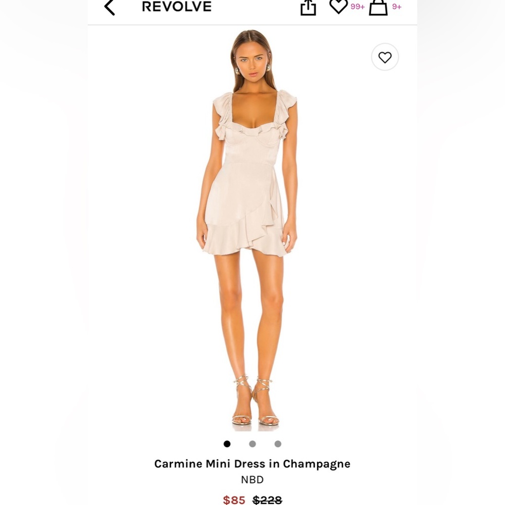 NBD Carmine Mini Dress in Champagne